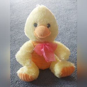 Dan Dee Duck Plush Yellow Duckling w/Bow Soft Stuffed Animal Toy 13"